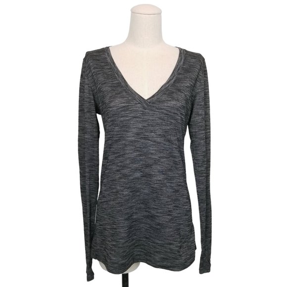 Lululemon &go Everywhere Long Sleeve Heathered Black Sz 8 - Picture 1 of 7